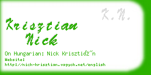 krisztian nick business card